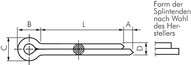 Zawleczka DIN 94/ISO 1234, 6,3x63 mm, stal nierdzewna A2
