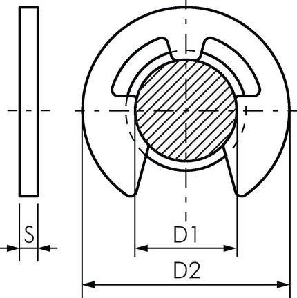 Podkładka zabezpieczająca DIN 6799, 19,0 mm, stal sprężynowa nierdzewna