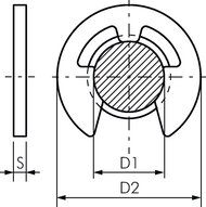 Podkładka zabezpieczająca DIN 6799, 19,0 mm, stal sprężynowa nierdzewna