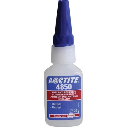 LOCTITE 4850 20 g - Elastyczny klej cyjanoakrylowy (błyskawiczny), bezbarwny/przezroczysty