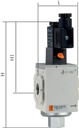 Elektrozawór załączający do FRL, 3/2 G1/4, Eco-Line 2A, 12V DC