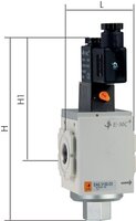 Elektrozawór załączający do FRL, 3/2 G1/2, Eco-Line 4A, 24V DC