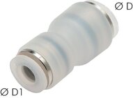 Złączka prosta wtykowa przelotowa, redukcyjna 10 mm-8 mm, PVDF - Sang-A