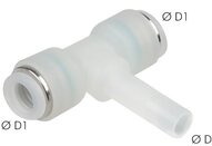 Trójnik wtykowy typu T z wtykiem 4 mm, PVDF