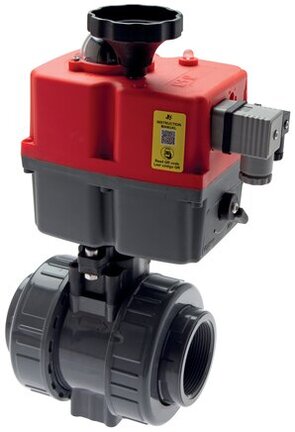 Zawór kulowy z PVC-U z napędem elektrycznym, PN16, Rp 3" (GW), FKM , Batery Safe Return (KH30PVCFKELI-BSR) - Koly Deutchland