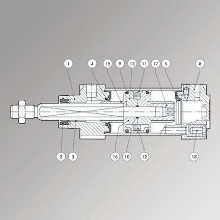 Komplet uszczelnień PU dla ISO 15552 TWO-FLAT śr. 60 mm - Metal Work