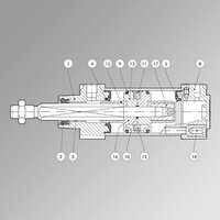 Zestaw naprawczy pokrywy przedniej PU dla ISO 15552 TWO-FLAT śr. 40 - Metal Work