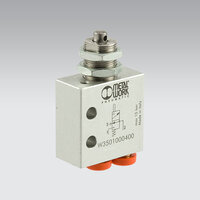 Mini zawór sterowany mechanicznie VME-1 z popychaczem, 3/2 normalnie otwarty (NO), przyłącza osiowe śr. 4 mm - Metal Work