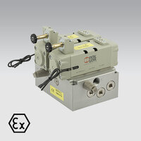Podwójny zawór ISO 2 5599/1 sterowany elektrycznie serii SAFE AIR. funkcja 5/2 monostabilny, 3 przewodowe kable o długości 2 m - Metal Work