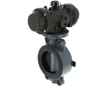 Przepustnice PVC-u/EPDM z siłownikiem pneumatycznym PRISMA, seria PL2-PVCu - Sectoriel