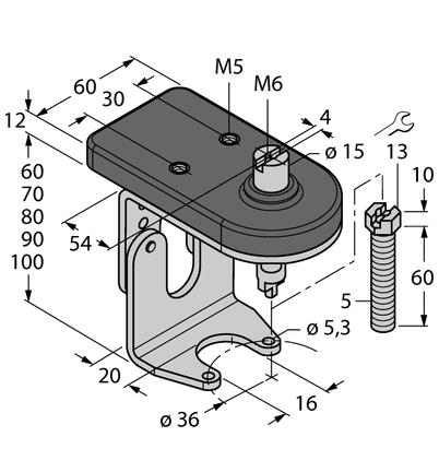 Element montażowy BTS-DSU35-ZF03-M5 - Turck