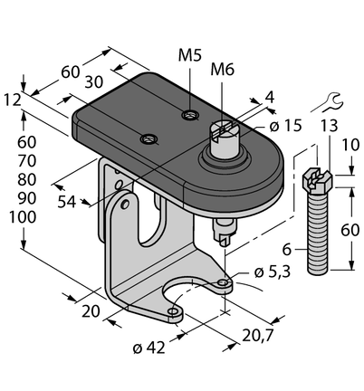 Element montażowy BTS-DSU35-ZF04-M6 - Turck