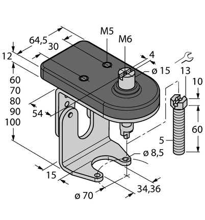 Element montażowy BTS-DSU35-ZF07-M5 - Turck