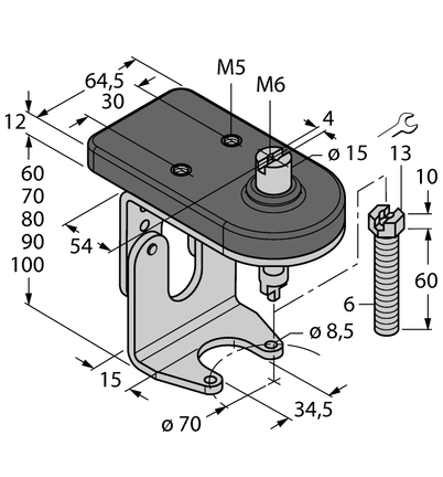 Element montażowy BTS-DSU35-ZF07-M6 - Turck