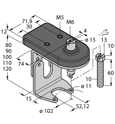 Element montażowy BTS-DSU35-ZF10-M10 - Turck