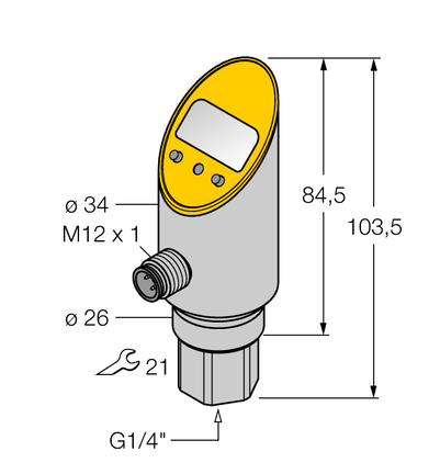Czujnik ciśnienia PS025V-301-LI2UPN8X-H1141 - Turck