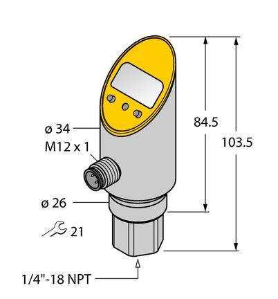 Czujnik ciśnienia PS01VR-302-2UPN8X-H1141 - Turck