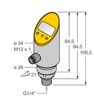 Czujnik ciśnienia PS001R-304-2UPN8X-H1141 - Turck