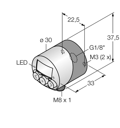 Czujnik ciśnienia PK01VR-N12AL-2UP8X-V1141 - Turck