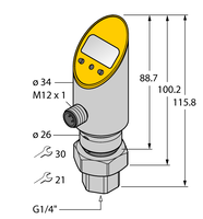 Czujnik ciśnienia (obracalny) PS040V-501-LI2UPN8X-H1141/3GD - Turck