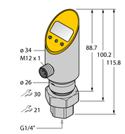 Czujnik ciśnienia (obracalny) PS01VR-501-LI2UPN8X-H1141/D830 - Turck