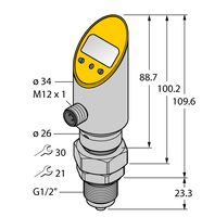 Czujnik ciśnienia (obracalny) PS003A-508-2UPN8X-H1141 - Turck