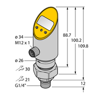 Czujnik ciśnienia (obracalny) PS010V-504-2UPN8X-H1141/3GD - Turck