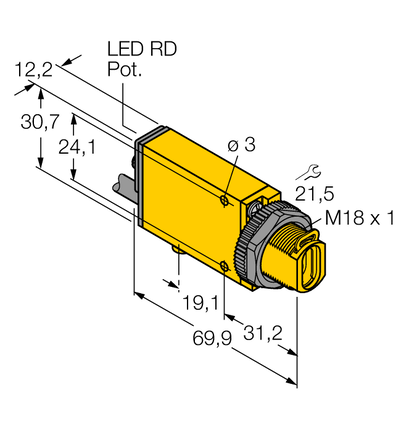 Czujnik fotoelektryczny MIAD9F - Turck