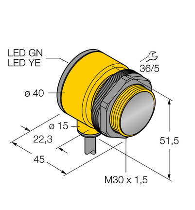 Czujnik fotoelektryczny T30RW3FF200 - Turck
