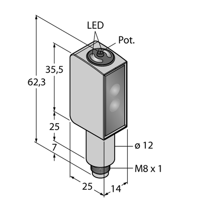 Czujnik fotoelektryczny QMH26VPLPQ7 - Turck