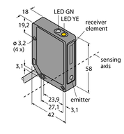 Czujnik fotoelektryczny QMT42VP6FF2000 - Turck