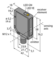 Czujnik fotoelektryczny QMT42VN6FF1000Q - Turck
