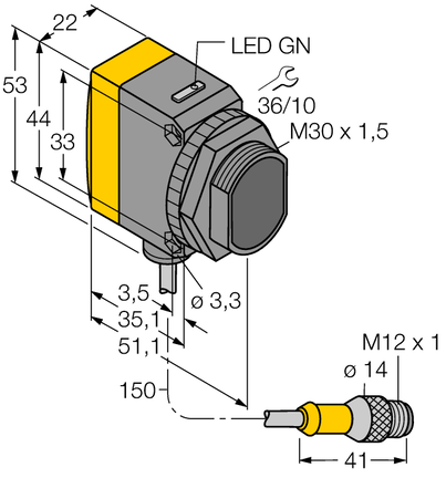 Czujnik fotoelektryczny QS30EXH2OQ5 - Turck