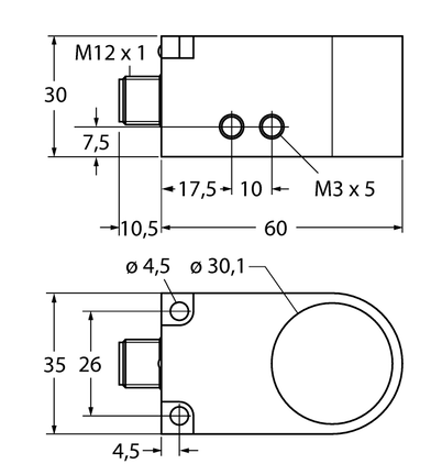 Czujnik indukcyjny BI30R-W30-DAN6X-H1141 - Turck