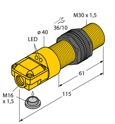 Czujnik indukcyjny BI10-P30SR-VP4X2 - Turck