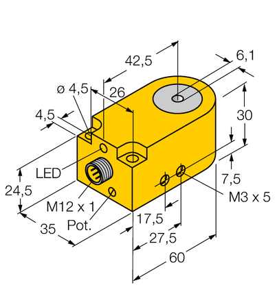 Czujnik indukcyjny BI6R-W30-DAN6X-H1141 - Turck