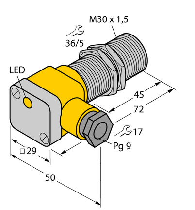 Czujnik indukcyjny BI10-G30SK-Y1X - Turck