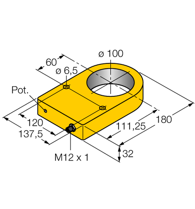 Czujnik indukcyjny NI100R-S32XL-2LU-H1141/S950 - Turck