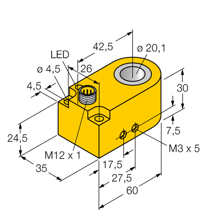 Czujnik indukcyjny BI20R-W30S-AP6X-H1141 - Turck