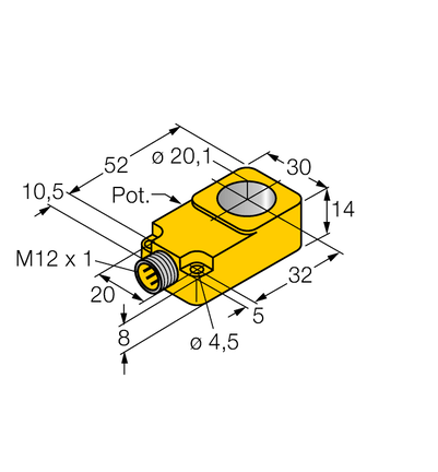 Czujnik indukcyjny BI20R-Q14-LU-H1141 - Turck