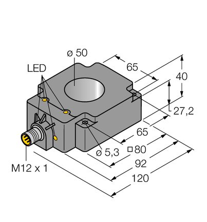 Czujnik indukcyjny BI50R-Q80-AP6X2-H1141 - Turck