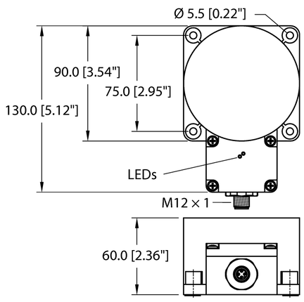 Czujnik indukcyjny NI100U-K90SR-VP4X2-H1141 - Turck