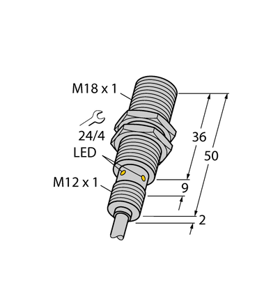 Czujnik indukcyjny BI8U-EM18WD-AN6X - Turck