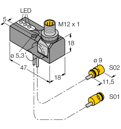 Czujnik indukcyjny NI2-K09-0.095/0.11-BDS-2AP6X3-H1141/S34 - Turck