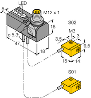 Czujnik indukcyjny NI2-Q9.5-0.1-BDS-2AP6X3-H1141/S34 - Turck