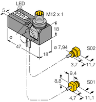 Czujnik indukcyjny NI2-K08Q-0.095/0.11-BDS-2AP6X3-H1141/S34 - Turck
