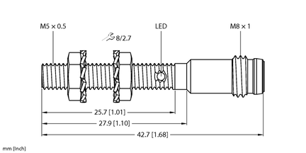 Czujnik indukcyjny BI1-EG05-AN6X-V1331 - Turck