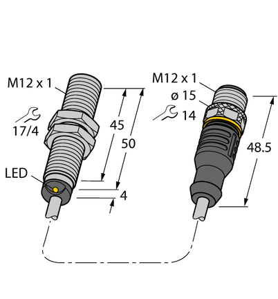 Czujnik indukcyjny BI3-M12-AD6X-0.3-RS4.23 - Turck