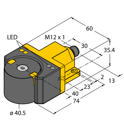 Czujnik indukcyjny kąta RI360P1-DSU35-2UP6X4-H1151 - Turck