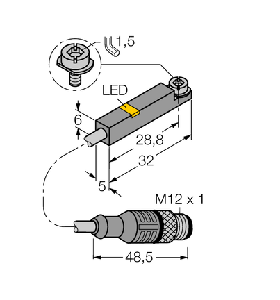 Czujnik magneto-indukcyjny BIM-INT-Y1X-H1141 - Turck